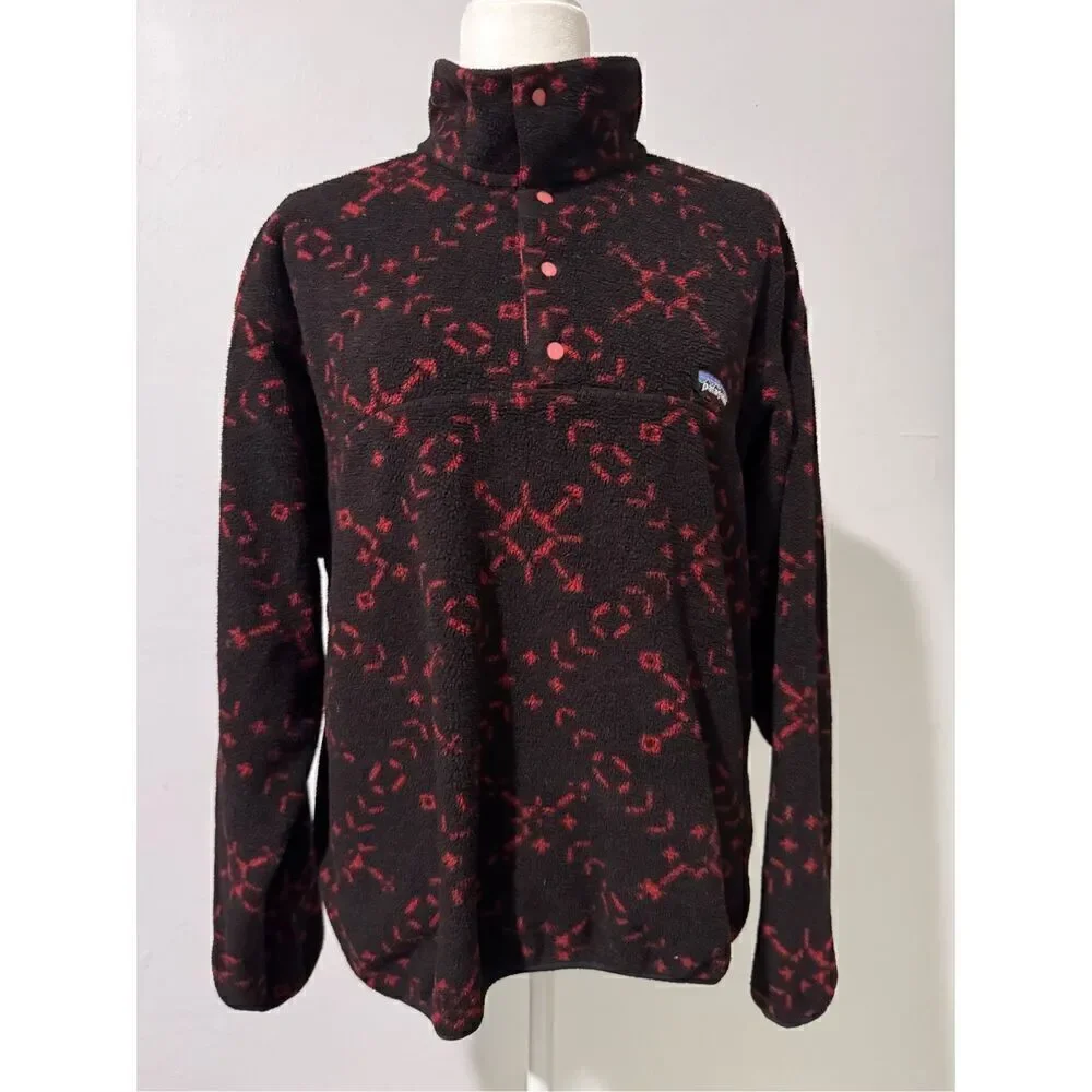 Patagonia Vintage Synchilla snap T Aztec fleece pullover sweater S/M
